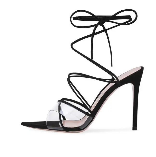 Sexy Clear PVC Ankle Strap Women Sandals Pointed Toe Cross Strap Thin Heels Pump Shoes Women Lace-up Ladies Shoes High Heel
Sexy Clear PVC Ankle Strap Women Sandals Pointed Toe Cross Strap Thin Heels Pump Shoes Women Lace-up Ladies Shoes High Heel