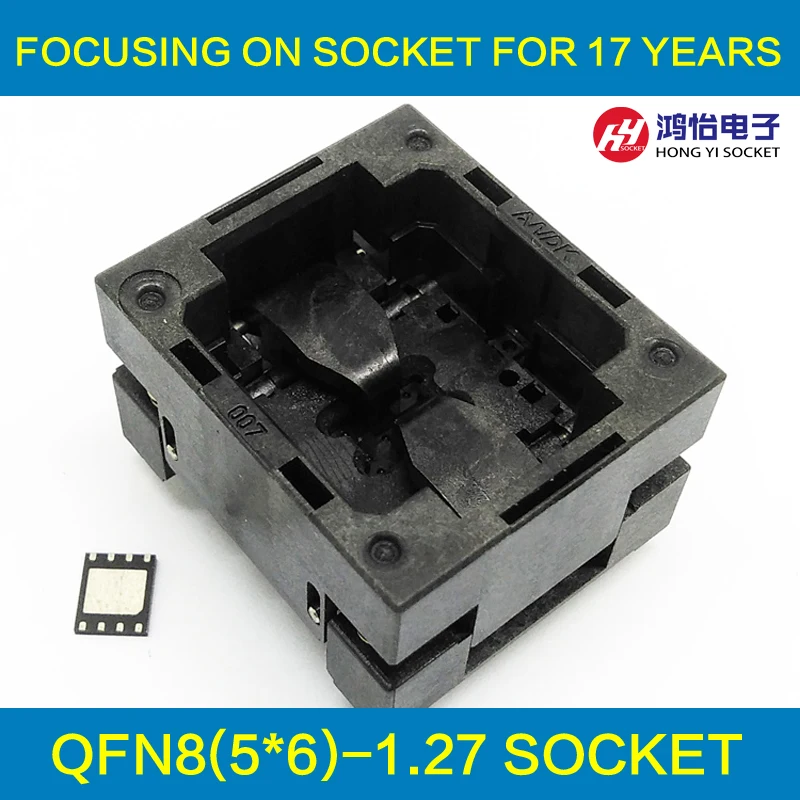 QFN8 MLF8 Burn in Socket Open Top Pogo Pin IC Test Socket Pitch 1.27mm Chip Size 5*6 Flash Adapter Programming Socket
QFN8 MLF8 Burn in Socket Open Top Pogo Pin IC Test Socket Pitch 1.27mm Chip Size 5*6 Flash Adapter Programming Socket