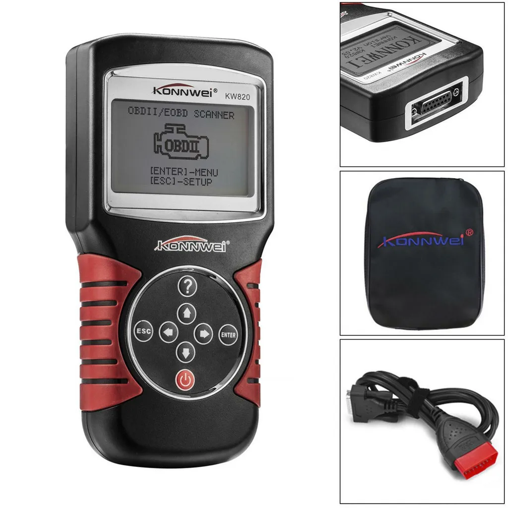 New Arrival OBD2 Auto Diagnostic Universal Car Scan Tool KW820 OBDII EOBD 2V Engineer Management Fault Reader
New Arrival OBD2 Auto Diagnostic Universal Car Scan Tool KW820 OBDII EOBD 2V Engineer Management Fault Reader