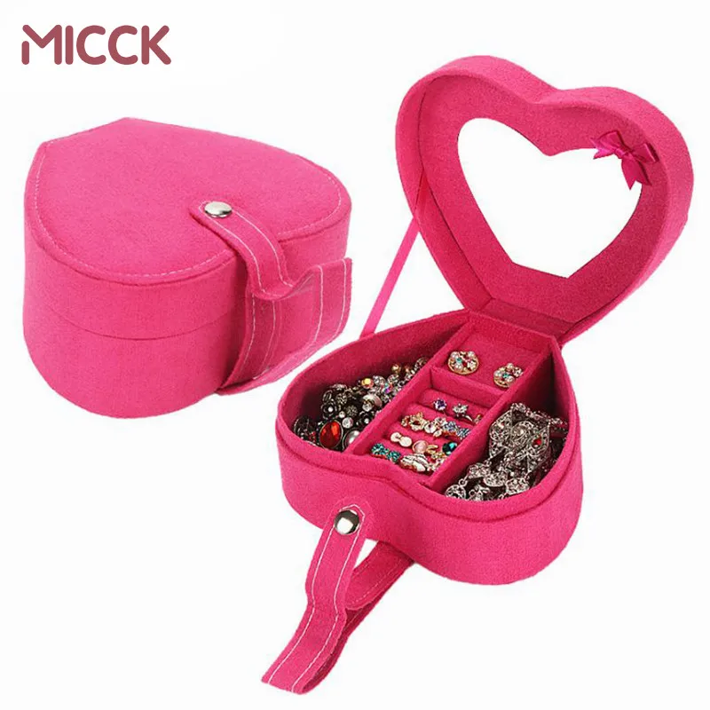 MICCK Creative Heart-shaped Jewelry Storage Case Portable Women's Jewelry Box with Mirror 4 Color Earrings Storage Casket
MICCK Creative Heart-shaped Jewelry Storage Case Portable Women's Jewelry Box with Mirror 4 Color Earrings Storage Casket