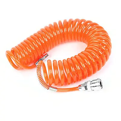 

6M Length 8mm x 5mm Polyurethane Coiled Air Hose Tube Pipe Orange Free shipping