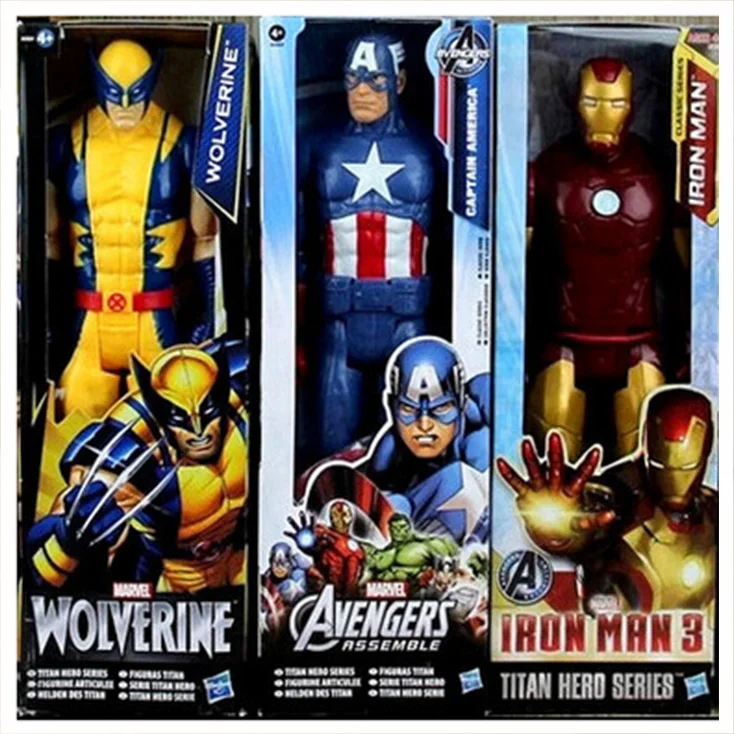 

30CM The Avengers Superhero Figure Wolverine iron man thor spider-man captain America Collectible Model Dolls Marvel Toys Aa100