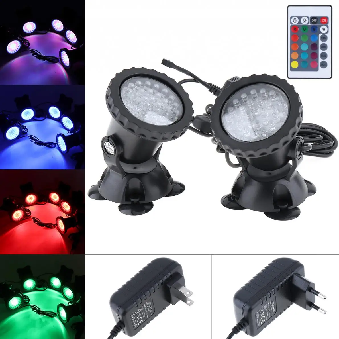 2 Lights 36 LEDs Color Landscaping Spotlights Water Grass Fill Light with Remote Control 16 Colors for Aquarium Fish Tank Pool
2 Lights 36 LEDs Color Landscaping Spotlights Water Grass Fill Light with Remote Control 16 Colors for Aquarium Fish Tank Pool