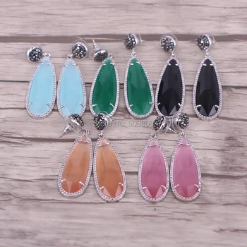 10Pairs Zyunz Jewelry Colorful Natural Stone Water Drop Earrings With Cubic Zirconia Pave Drop Stone Dangle earring
10Pairs Zyunz Jewelry Colorful Natural Stone Water Drop Earrings With Cubic Zirconia Pave Drop Stone Dangle earring