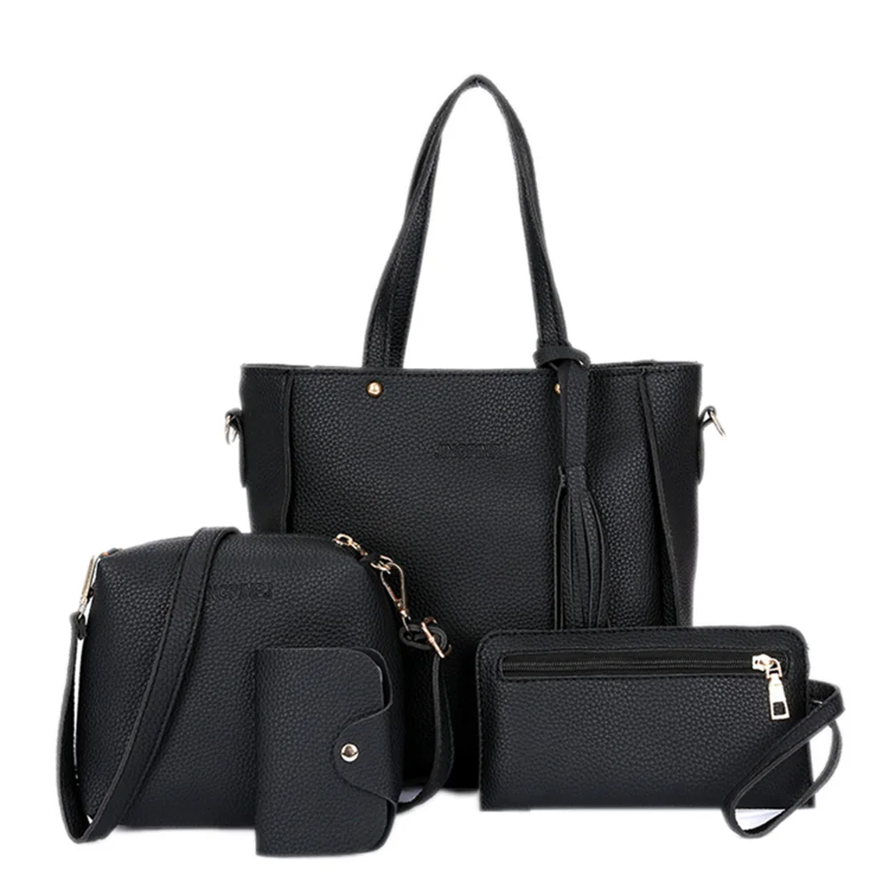 4pcs/set Women Bags Large Capacity Cosmetic Bag Set Tassel Handbag Fashion Shoulder Bag Purse Ladies Crossbody Bags Black Red
4pcs/set Women Bags Large Capacity Cosmetic Bag Set Tassel Handbag Fashion Shoulder Bag Purse Ladies Crossbody Bags Black Red