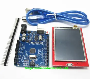 2.4 inch TFT LCD Touch Screen Display Module + Uno R3 CH340 Development Board Compatible + USB Cable
2.4 inch TFT LCD Touch Screen Display Module + Uno R3 CH340 Development Board Compatible + USB Cable