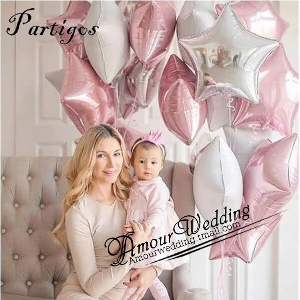 

5pcs/lot 18inch pure star foil balloons wedding birthday party decor metallic helium inflatable globos marriage kids gifts ball