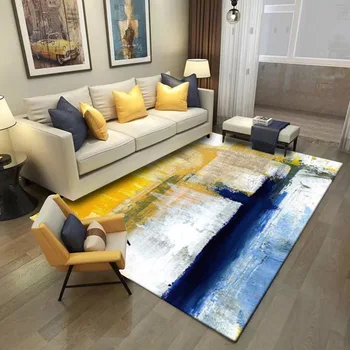 Fashion simple modern abstract art oil painting blue white yellow color carpet bedroom kitchen door mat living room floor mat
Fashion simple modern abstract art oil painting blue white yellow color carpet bedroom kitchen door mat living room floor mat