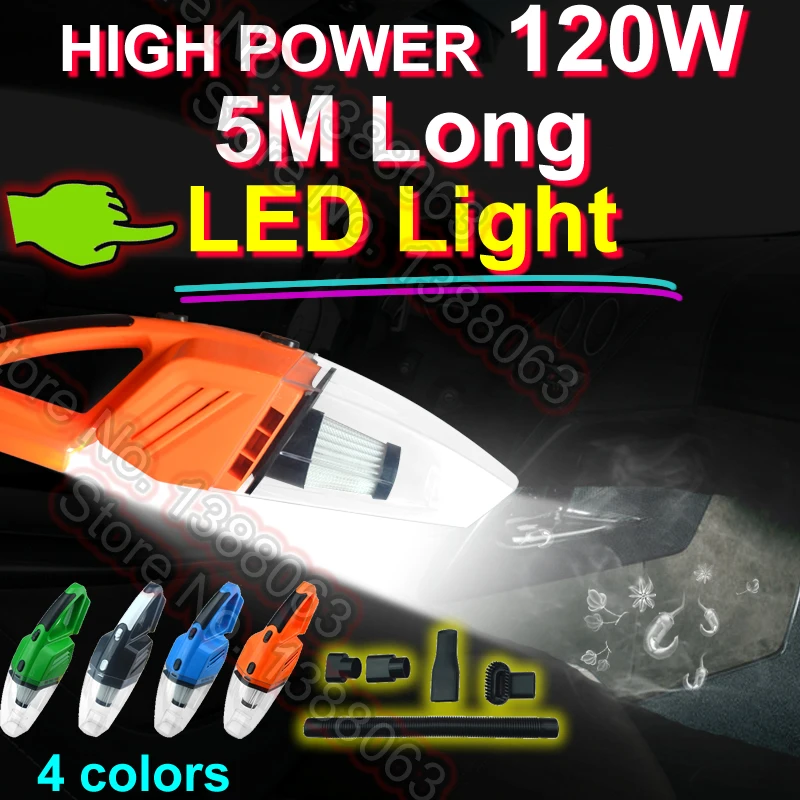 (with LED light) 2017 NEW Arrival, Portable Car Vacuum Cleaner Wet and Dry Dual Use Super Suction 120W Car Vacuum Cleaner
(with LED light) 2017 NEW Arrival, Portable Car Vacuum Cleaner Wet and Dry Dual Use Super Suction 120W Car Vacuum Cleaner