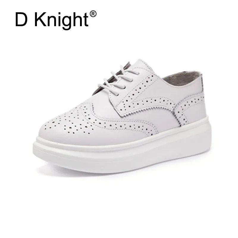 Fashion Genuine Cow Leather Women Casual Platform Wedges Shoes Ladies Comfortable Lace Up Carved Oxford Shoes New Women's Wedges
Fashion Genuine Cow Leather Women Casual Platform Wedges Shoes Ladies Comfortable Lace Up Carved Oxford Shoes New Women's Wedges