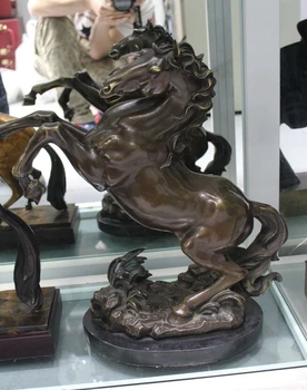 19"Chinese Bronze Copper Feng Shui Lucky Run riot leap war horse Art statuary
19"Chinese Bronze Copper Feng Shui Lucky Run riot leap war horse Art statuary