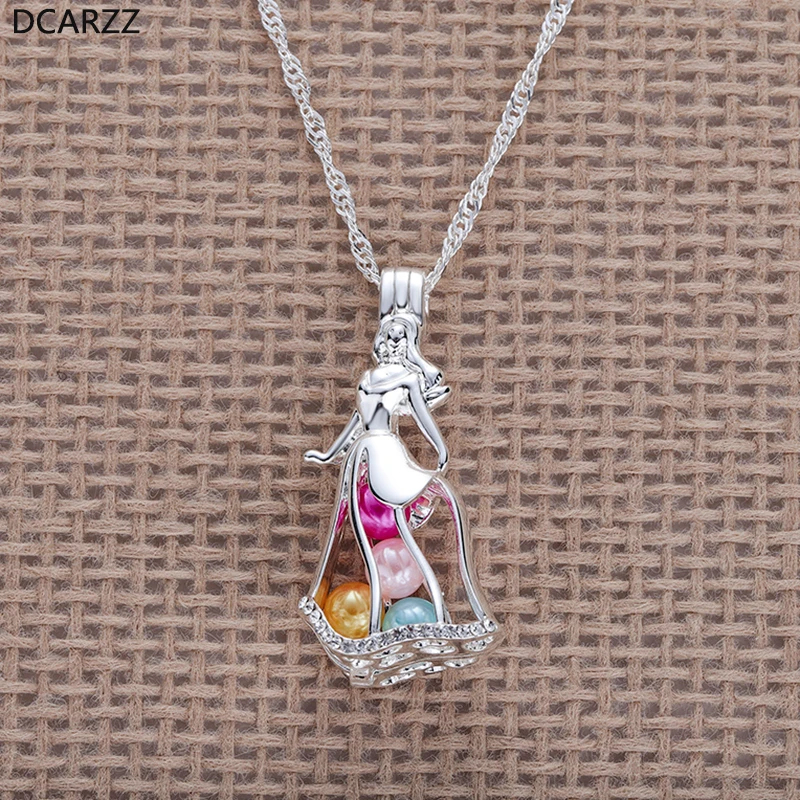 Classic Princess Sleeping Beauty Necklace Pearl Cage Pendant Silver Chain Crystals Necklace Women/Girls Gift Jewelry Wholesale
Classic Princess Sleeping Beauty Necklace Pearl Cage Pendant Silver Chain Crystals Necklace Women/Girls Gift Jewelry Wholesale