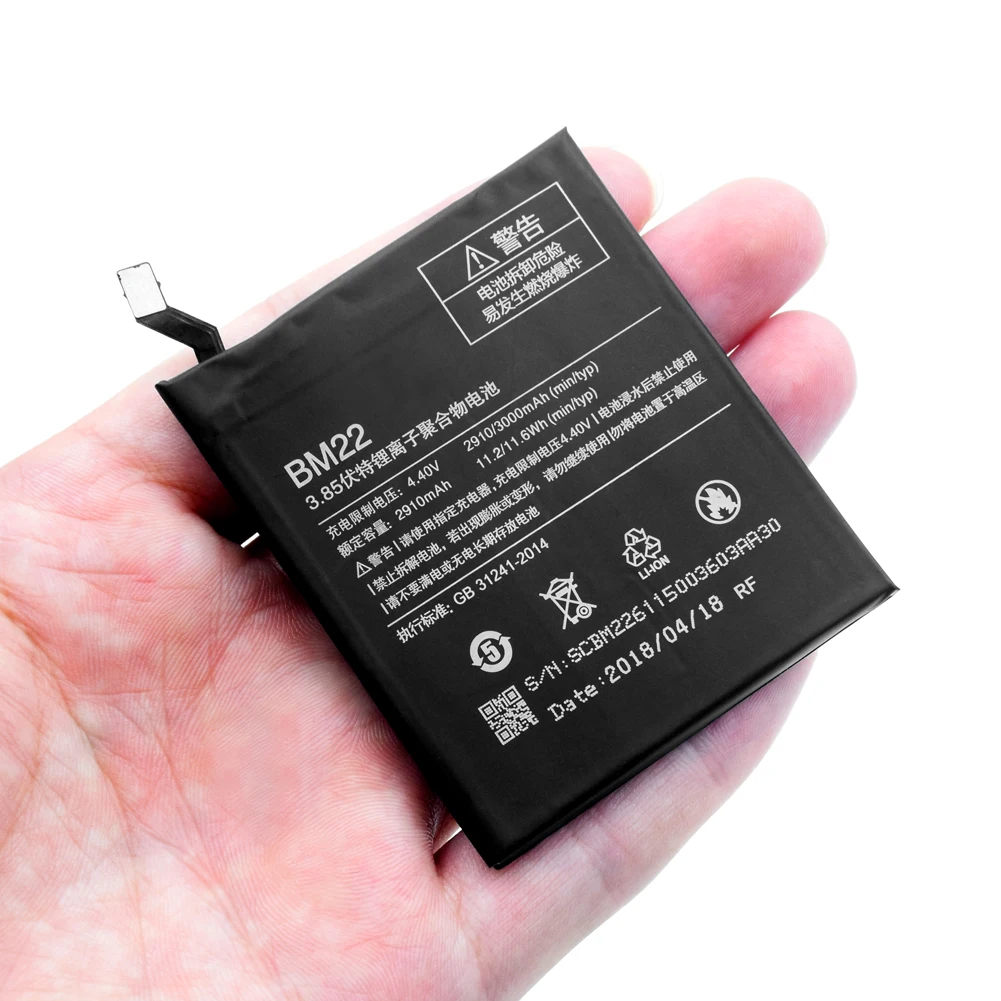 XiaoMi Lithium BM22 BM-22 BM 22 3.85V 3000MAH Rechargeable lithium Battery For Xiaomi MI 5 MI5 With Maintenance Tools
XiaoMi Lithium BM22 BM-22 BM 22 3.85V 3000MAH Rechargeable lithium Battery For Xiaomi MI 5 MI5 With Maintenance Tools
