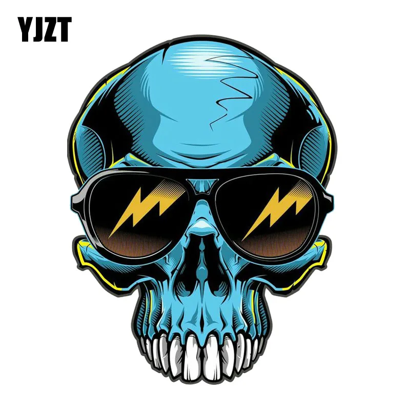 YJZT 12.7CM*16.4CM Sunglasses Skull Bones Decal PVC Motorcycle Car Sticker 11-00685 | Автомобили и мотоциклы