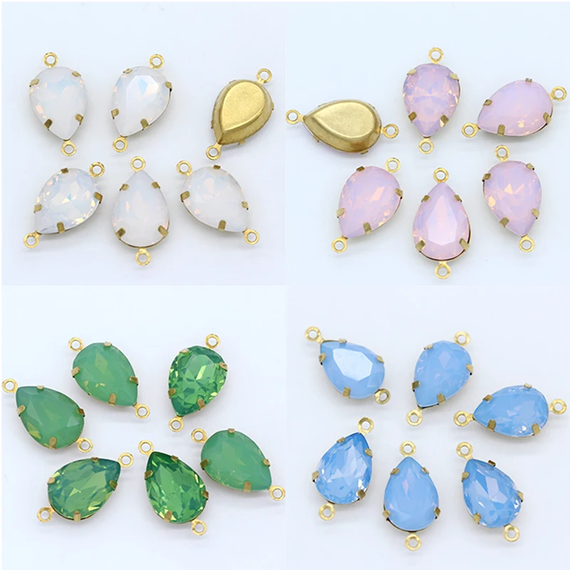 Opal color Teardrop Crystal Rhinestone Framed glass Pendant DIY Earring Necklace Findings Connector 2-Hole dangle beads All-Size
Opal color Teardrop Crystal Rhinestone Framed glass Pendant DIY Earring Necklace Findings Connector 2-Hole dangle beads All-Size