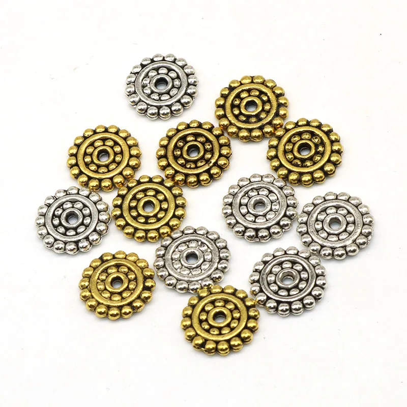 50pcs/lot 13mm Wheel Pattern Flower Metal Alloy Spacer beads For Silver Plated Loose Bead DIY Jewelry Findings Components
50pcs/lot 13mm Wheel Pattern Flower Metal Alloy Spacer beads For Silver Plated Loose Bead DIY Jewelry Findings Components
