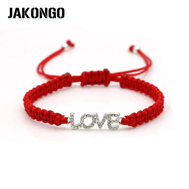 JAKONGO Crystal Love Words Charm Braided Bracelet Red Rope Bracelet for Women Men Adjustable Handmade Bracelet
JAKONGO Crystal Love Words Charm Braided Bracelet Red Rope Bracelet for Women Men Adjustable Handmade Bracelet