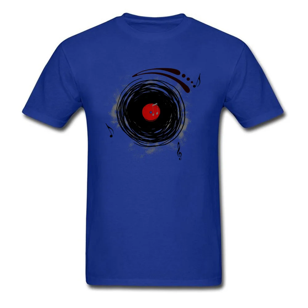 Fashionable Tops Shirt New Coming Short Sleeve Men T-Shirt TpicOriginaltitle Casual ostern Day T Shirt Crew Neck Vinyl Records Retro Grunge DJ Art blue