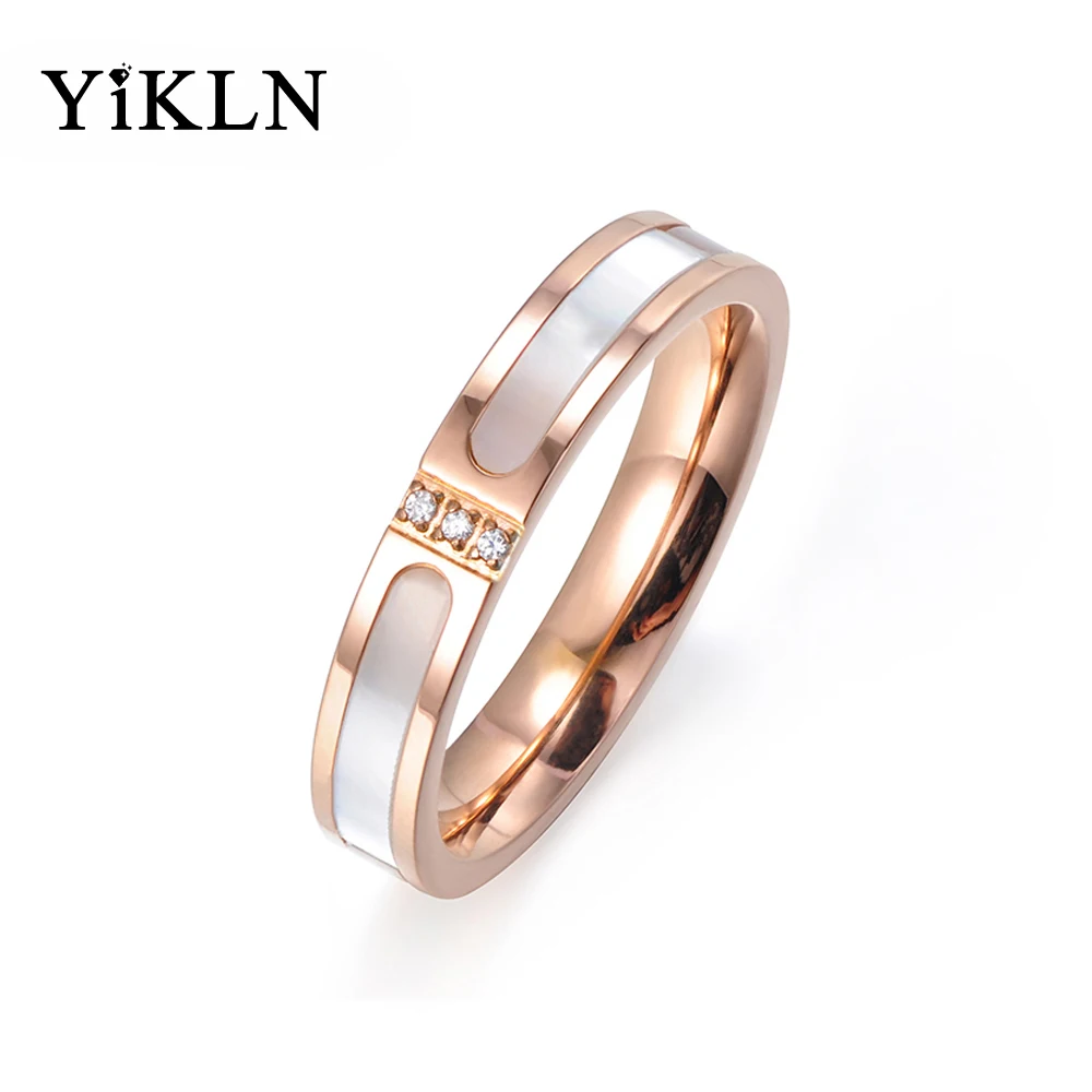 YiKLN Shell Design Rose Gold Clear Rhinestone Titanium Steel Shell Wedding Rings For Women Engagement Gifts Bague Femme YR17051
YiKLN Shell Design Rose Gold Clear Rhinestone Titanium Steel Shell Wedding Rings For Women Engagement Gifts Bague Femme YR17051
