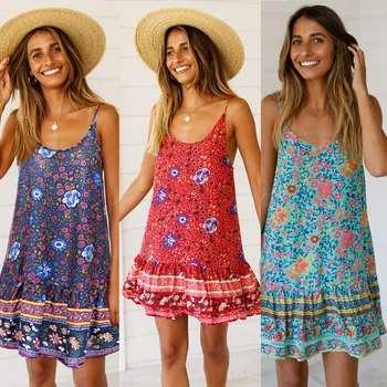 Small fresh folds ruffled dress for women2019 summer dress print flower backless V-neck sling beach dress new listing hot sale
Small fresh folds ruffled dress for women2019 summer dress print flower backless V-neck sling beach dress new listing hot sale