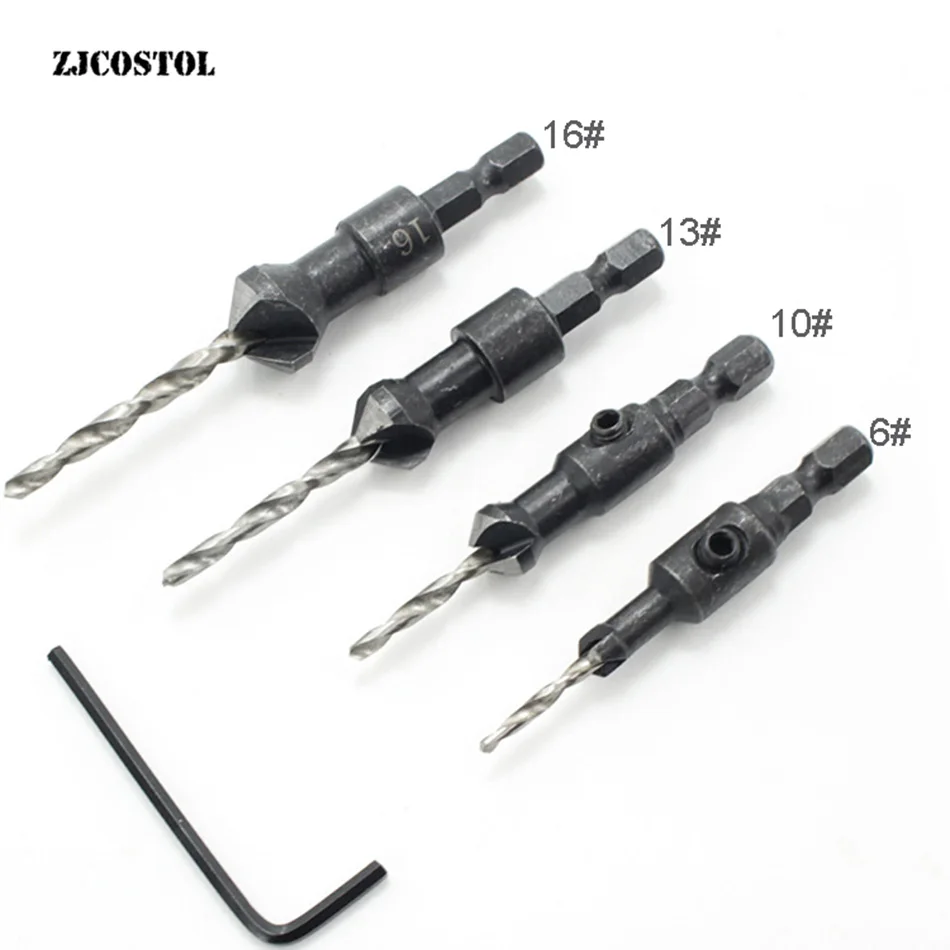 ZJCOSTOL Countersink Drill Bit Set 1/4 Hex Shank Woodworking Hole Countersunk Head Drill 5 Pcs Set Wood Taper Sink Hole Drilling
ZJCOSTOL Countersink Drill Bit Set 1/4 Hex Shank Woodworking Hole Countersunk Head Drill 5 Pcs Set Wood Taper Sink Hole Drilling