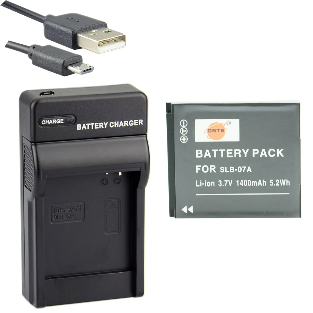 

DSTE SLB-07A Li-ion Battery with USB Port Charger for Samsung ST50 ST500 ST550 TL100 TL220 TL225 Camera