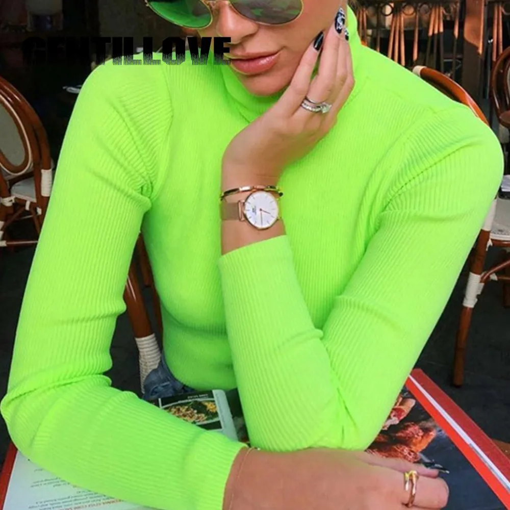 long sleeve turtleneck glove sweater crop top sexy women pullover autumn winter knitted fashion party streetwear neon slim tops
long sleeve turtleneck glove sweater crop top sexy women pullover autumn winter knitted fashion party streetwear neon slim tops