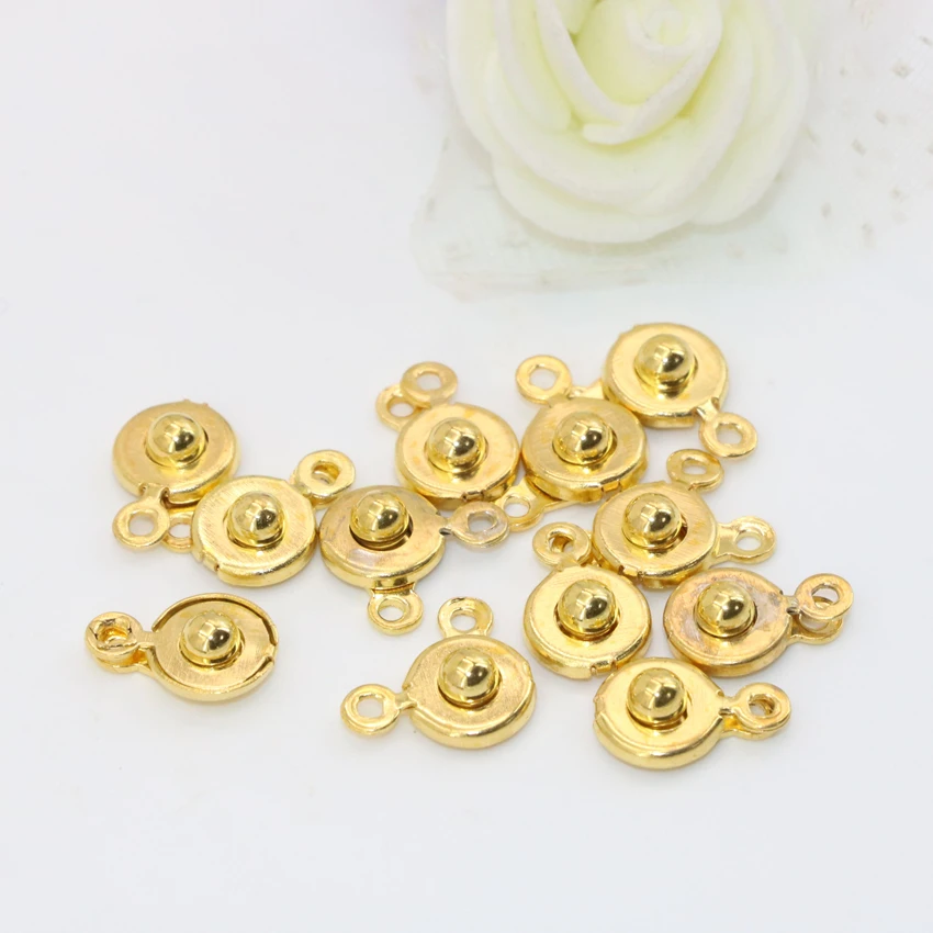 Wholesale price 7mm 50pcs gold plated button clasp hook accessories top quality free shipping diy jewelry findings B2855
Wholesale price 7mm 50pcs gold plated button clasp hook accessories top quality free shipping diy jewelry findings B2855