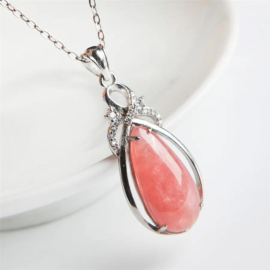 Genuine Red Rhodochrosite Natural Stone Water Drop Bead Pendant Women Silver Jewelry Pendant 22x16x9mm
Genuine Red Rhodochrosite Natural Stone Water Drop Bead Pendant Women Silver Jewelry Pendant 22x16x9mm