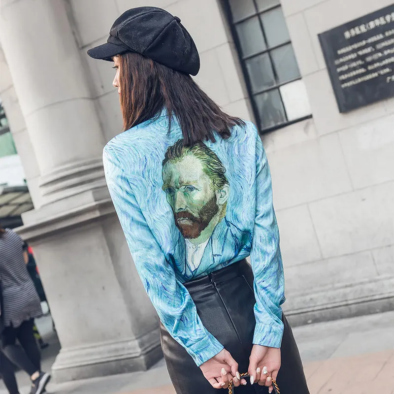 TREND-Setter 2018 Spring Casual Van Gogh Pattern Blouse Women Blue Painting Shirt Ladies Tops
TREND-Setter 2018 Spring Casual Van Gogh Pattern Blouse Women Blue Painting Shirt Ladies Tops
