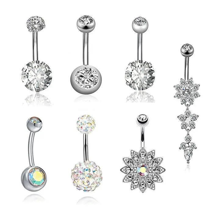 7pcs 14G Stainless Steel Dangle Belly Button Rings for Women Girls CZ Ball Screw Navel Bars Body Piercing Jewelry
7pcs 14G Stainless Steel Dangle Belly Button Rings for Women Girls CZ Ball Screw Navel Bars Body Piercing Jewelry