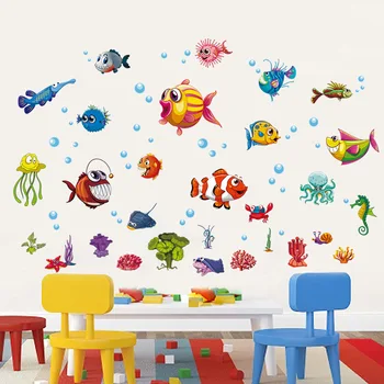 Sea world cartoon fish wall sticker PVC material DIY wall decals For Living room Children room kindergarten wall decor stickers
Sea world cartoon fish wall sticker PVC material DIY wall decals For Living room Children room kindergarten wall decor stickers