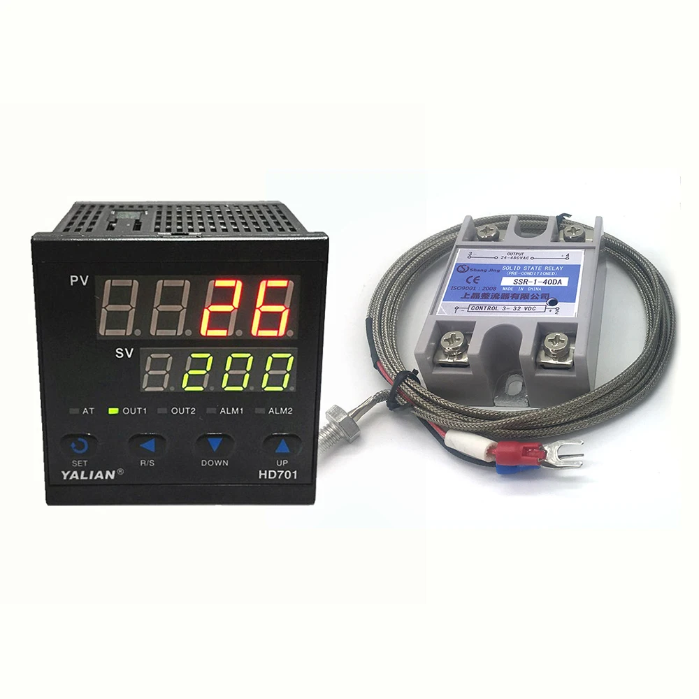 Pid temperature controller industry thermoregulator with ideal 0-1372°C temperature adjust range+2M K thermocouple+Max 40A ssr
Pid temperature controller industry thermoregulator with ideal 0-1372°C temperature adjust range+2M K thermocouple+Max 40A ssr
