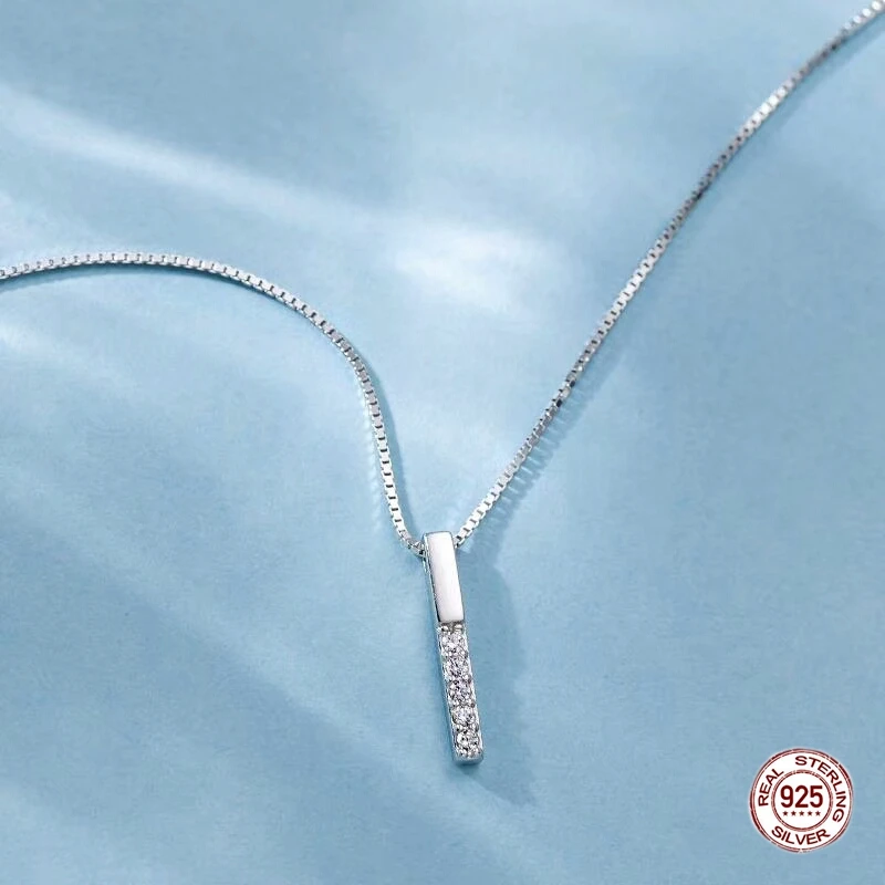 Sparkling Vertical Bar Necklace Real 925 Sterling Silver Fashion Women Jewelry for Engagement Birthday Gift
Sparkling Vertical Bar Necklace Real 925 Sterling Silver Fashion Women Jewelry for Engagement Birthday Gift