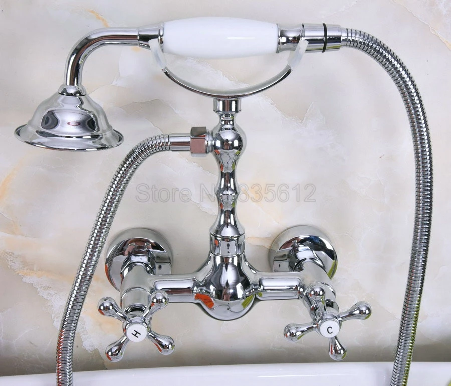 Polished Chrome bathroom bathtub mixer tap faucet with telephone hand shower set Bath & Shower Faucets tna192
Polished Chrome bathroom bathtub mixer tap faucet with telephone hand shower set Bath & Shower Faucets tna192