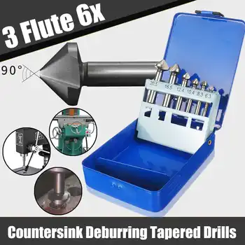 6Pcs 90 Degree 3 Flute HSS Countersink Countersunk Drilling Mill Drill Deburring Tapered Drills Set For Metal Wood
6Pcs 90 Degree 3 Flute HSS Countersink Countersunk Drilling Mill Drill Deburring Tapered Drills Set For Metal Wood