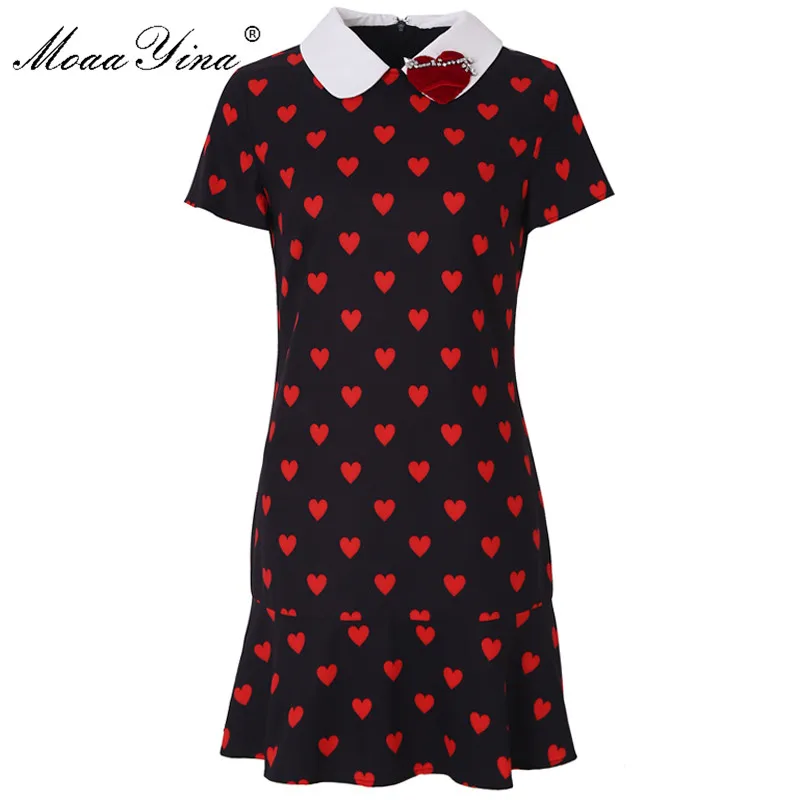 Moaa Yina Fashion Designer Runway dress Spring Summer Women Dress Short sleeve Red Heart-shaped Print Elegant Dresses
Moaa Yina Fashion Designer Runway dress Spring Summer Women Dress Short sleeve Red Heart-shaped Print Elegant Dresses