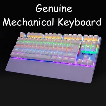 Original Backlit Anti-ghosting Gaming Mechanical Keyboard Blue Switch 87 Luminous LED Wired Keyboard Palm rest Russian sticker
Original Backlit Anti-ghosting Gaming Mechanical Keyboard Blue Switch 87 Luminous LED Wired Keyboard Palm rest Russian sticker