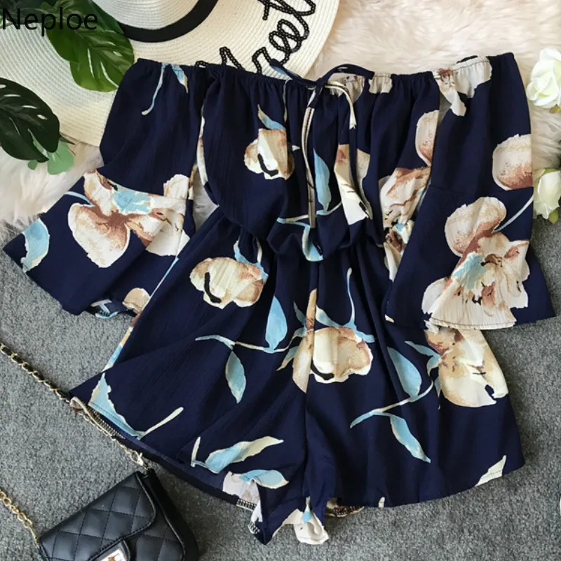 Nepole Flower Print Women Jumpsuit Casual Slash Neck flare Sleeve Playsuit 2019 korean Summer Short Beach Bodysuit 43292
Nepole Flower Print Women Jumpsuit Casual Slash Neck flare Sleeve Playsuit 2019 korean Summer Short Beach Bodysuit 43292