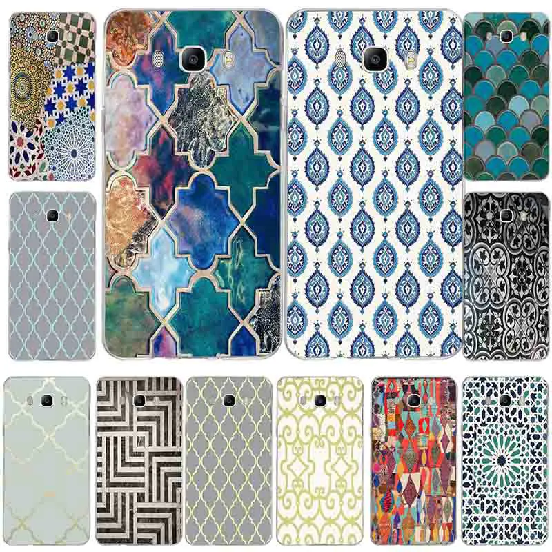 Morocco Art Deco Tile Map Bags Soft Silicone Transparent Mobile Phone Cases For Samsung Galaxy J1 J2 J3 J5 J7 A3 A5 A7 2016 2017 | Мобильные