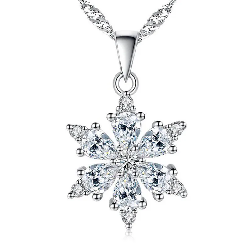 Luxury 925 Sterling Silver Jewelry AAA Zircon Snowflake Pendant Necklace For Women Gift choker collar
Luxury 925 Sterling Silver Jewelry AAA Zircon Snowflake Pendant Necklace For Women Gift choker collar