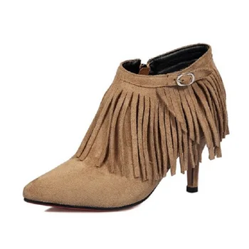 Fashion New Womens Pointed Toe Ankle Boots Heel Shoes Tassel Suede Leather Side Zipper Oxfords Cowboy Western Shoes Big Size 62
Fashion New Womens Pointed Toe Ankle Boots Heel Shoes Tassel Suede Leather Side Zipper Oxfords Cowboy Western Shoes Big Size 62