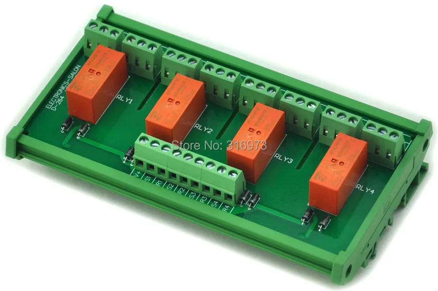 DIN Rail Mount Passive Bistable/Latching 4 DPDT 8A Power Relay Module, 12V Version
DIN Rail Mount Passive Bistable/Latching 4 DPDT 8A Power Relay Module, 12V Version