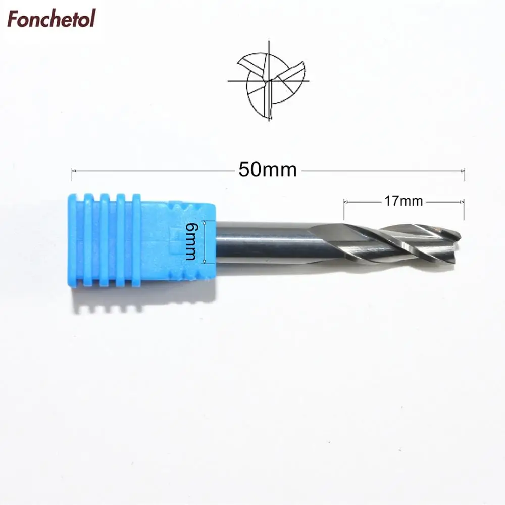 6mm*17mm-1pcs CNC solid carbide End Mill,tungsten woodworking router bit,3 Flutes spiral milling cutter,MDF,wood,plywood knife
6mm*17mm-1pcs CNC solid carbide End Mill,tungsten woodworking router bit,3 Flutes spiral milling cutter,MDF,wood,plywood knife