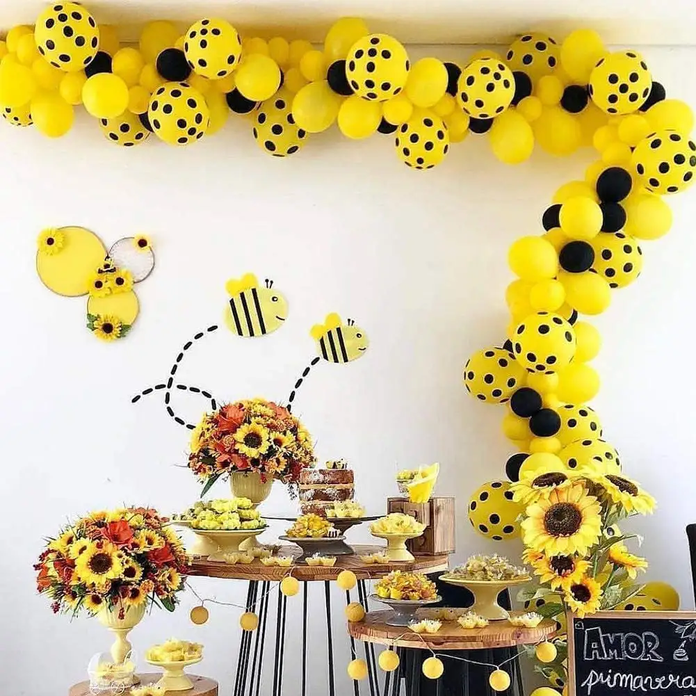 metable 100 Pcs 12 Inch Yellow, Yellow Polka Dot Balloons Black Balloons for Bee Party, Bee Baby Shower, Bee Birthday Party
metable 100 Pcs 12 Inch Yellow, Yellow Polka Dot Balloons Black Balloons for Bee Party, Bee Baby Shower, Bee Birthday Party