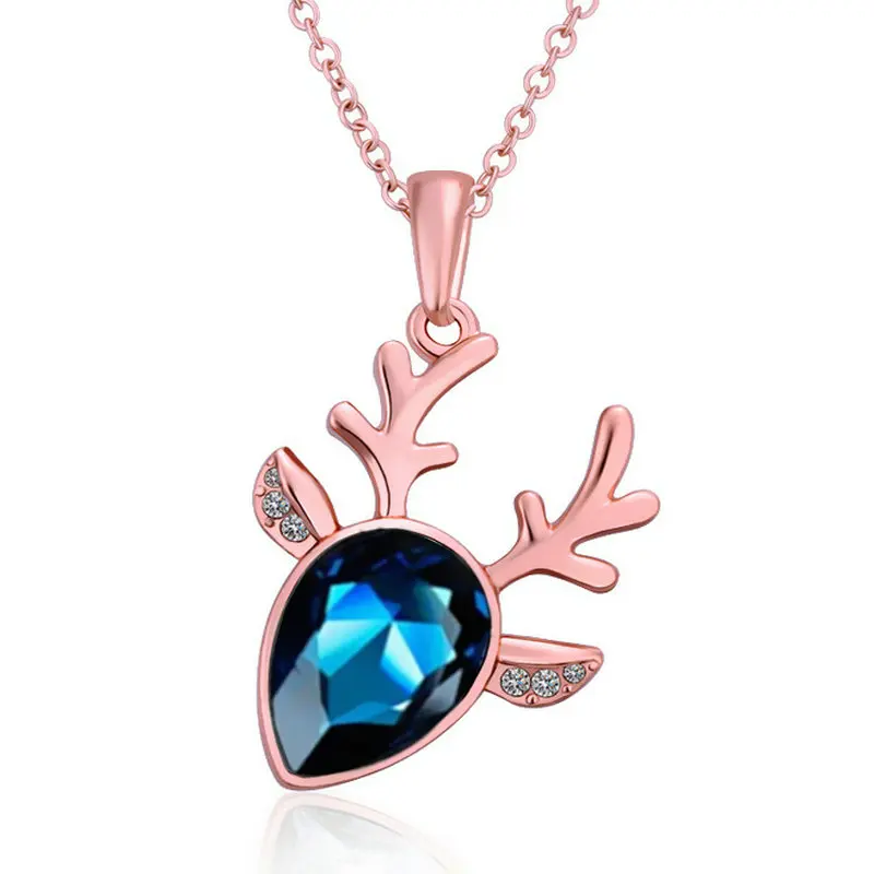 New Rose Gold Deer Head Pendant Necklace Christmas Gifts For Women AAA Zircon Necklaces & Pendants
New Rose Gold Deer Head Pendant Necklace Christmas Gifts For Women AAA Zircon Necklaces & Pendants