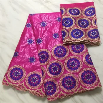 Graceful dress set fuchsia African embroidery bazin lace fabric+French net lace textile (2yards) EBN29
Graceful dress set fuchsia African embroidery bazin lace fabric+French net lace textile (2yards) EBN29
