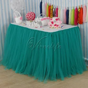 Teal Blue Tulle Tutu Table Skirt Custom Wonderland Tulle Table Skirting Wedding Birthday Baby Shower Party Decoration
Teal Blue Tulle Tutu Table Skirt Custom Wonderland Tulle Table Skirting Wedding Birthday Baby Shower Party Decoration