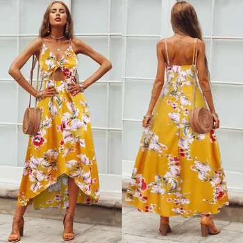 Sweet print dress ins irregular split long strap dress sexy chest bow 2019 new bohemian beach dress women's dress
Sweet print dress ins irregular split long strap dress sexy chest bow 2019 new bohemian beach dress women's dress