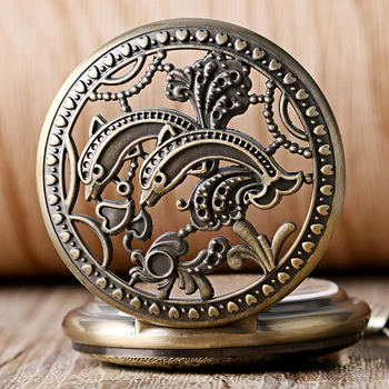 Classic Bronze Dolphins Mechanicai Pocket Watch for Men Women Skeleton Hollow Hand Wind 30 cm Chain Clock Pendant Gifts
Classic Bronze Dolphins Mechanicai Pocket Watch for Men Women Skeleton Hollow Hand Wind 30 cm Chain Clock Pendant Gifts